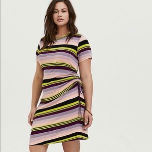 NWT Torrid Multi Striped Jersey Side String Dress
